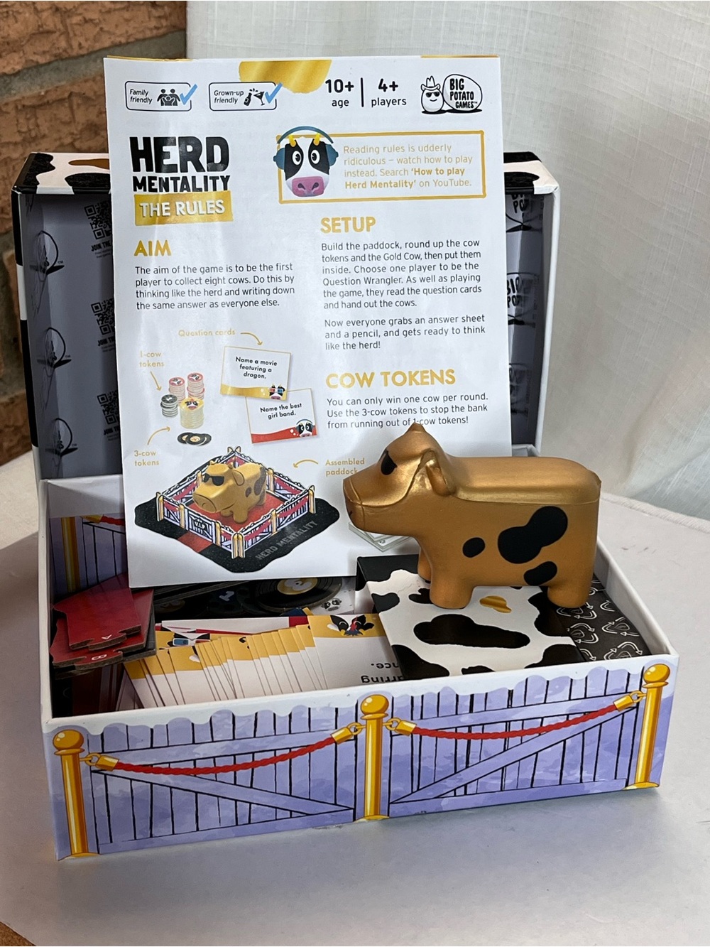 Herd Mentality Moosic & Moovies Board Game Big Potato Complete Family Party Game